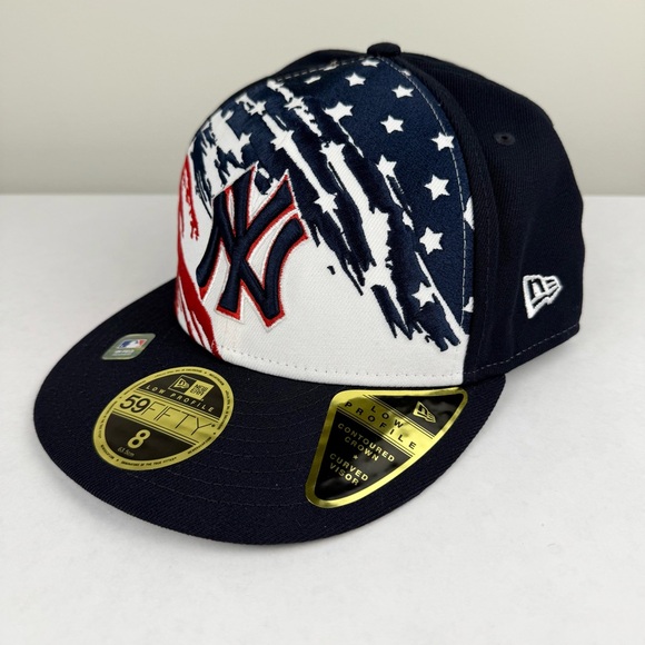 New Era Other - NY Yankees New Era 59FIFTY Fitted Cap HAT 5950 USA July 4th Low Profile Sz 8 NWT